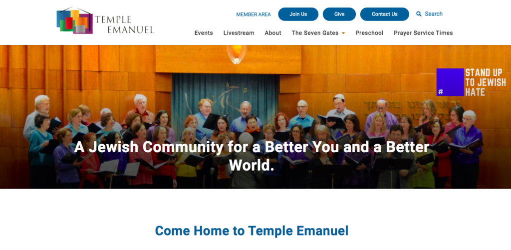 Temple Emanuel, located in Beverly Hills, California