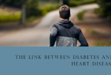 Illustration showing the link between diabetes and heart disease.