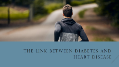 Illustration showing the link between diabetes and heart disease.