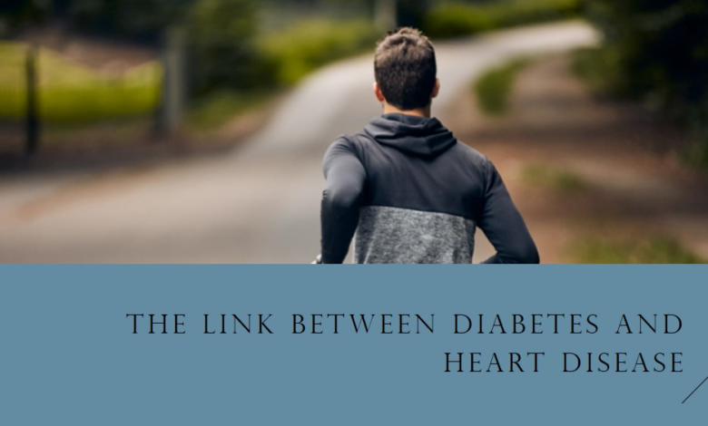 Illustration showing the link between diabetes and heart disease.