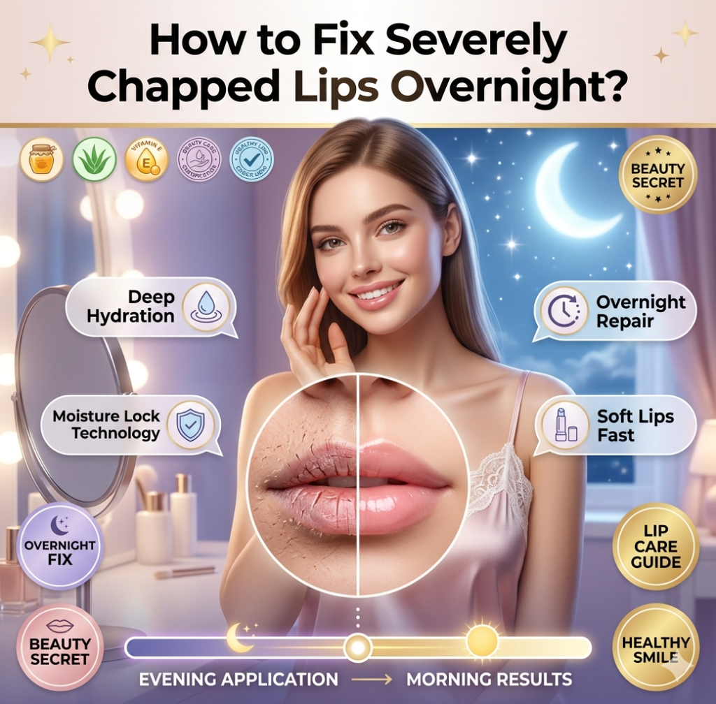 how to fix severely chapped lips overnight
