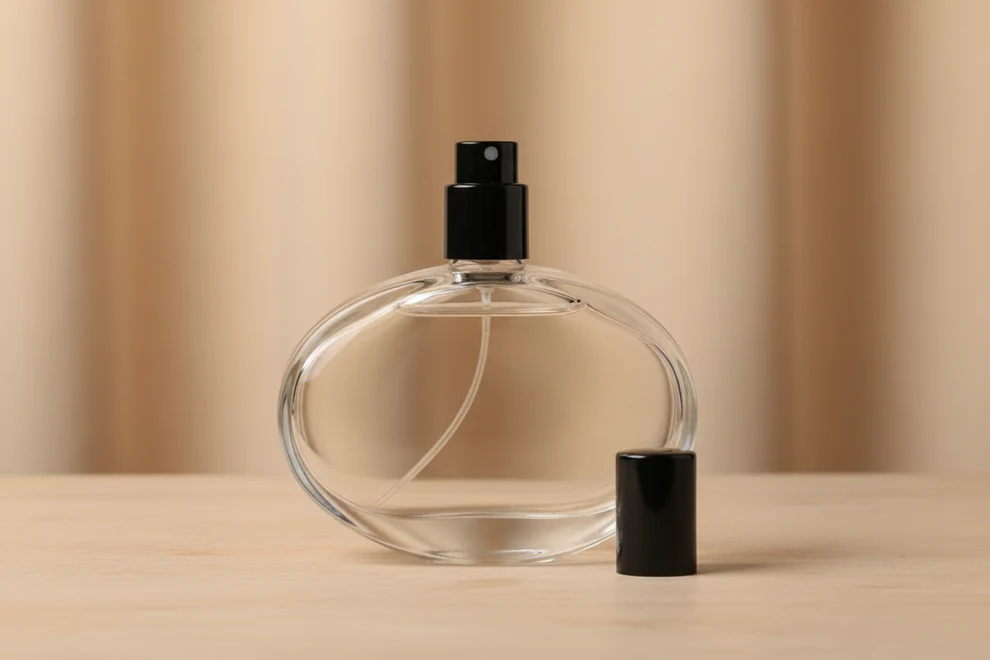Glass Bottle 50 ml April Perfume Glass Bottle + Black Pump + Black Plastic Cap + Crimping Tool AP